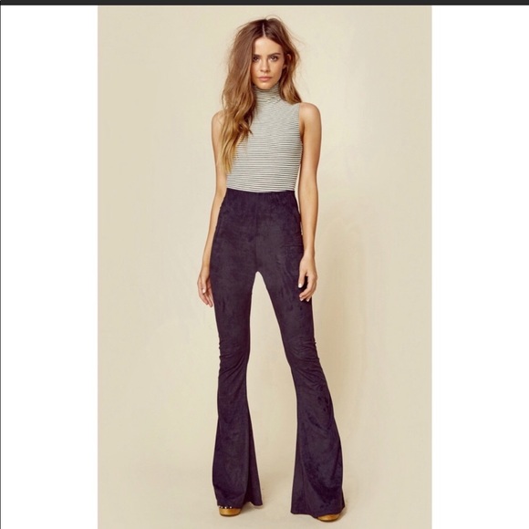 Show Me Your MuMu Pants - SHOW ME YOUR MUMU BAM BAM FAUX SUEDE BELL PANTS